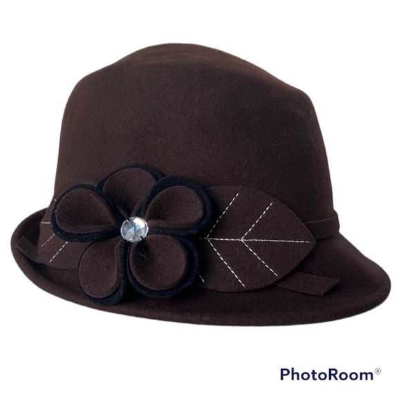 ROMANO Brown 100% Wool Bowler Derby Hat - Picture 1 of 16